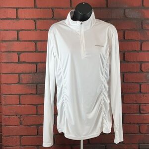 Hiskywin White Quarterzop Activewear Top Woma‎ s Large